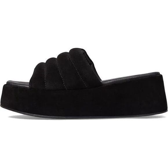 Free People Almost Paradise Sandals Womens 6 Black Slip-on Platform Shoes ZPP169
