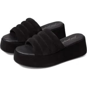 Free People Almost Paradise Sandals Womens 6 Black Slip-on Platform Shoes ZPP169