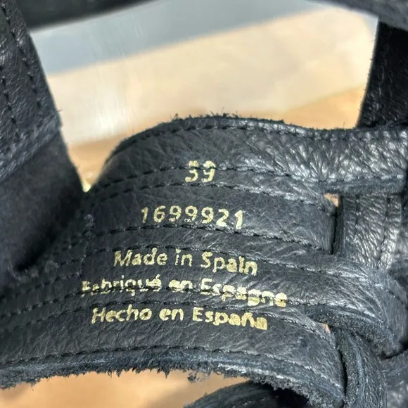 Free People Black Lina Block Heels Size Women’s US‎ 8.5 EU 39 Sandals Woven