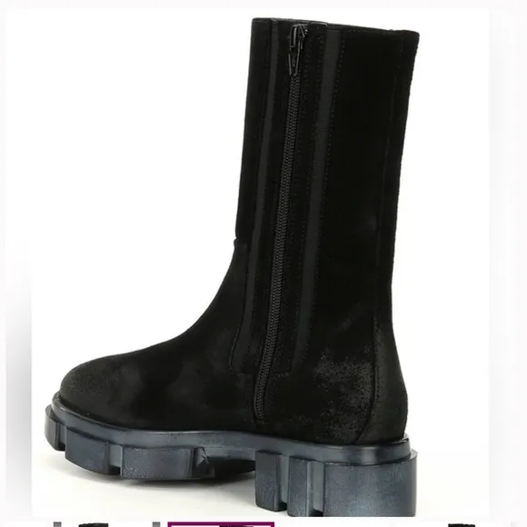 Free people brooks Chelsea boots black suede lug sole shoes 39.5