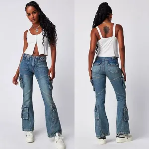 Free People Call Me Crazy Cargo Jeans Size 27