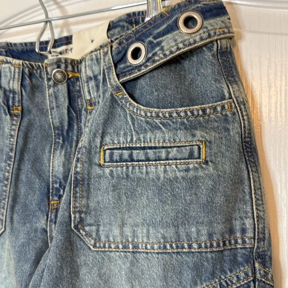 Free People Call Me Crazy Cargo Jeans Size 27