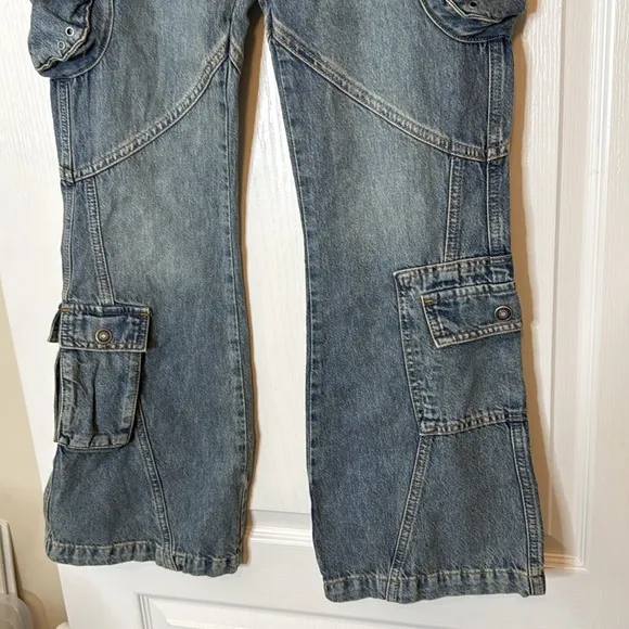 Free People Call Me Crazy Cargo Jeans Size 27