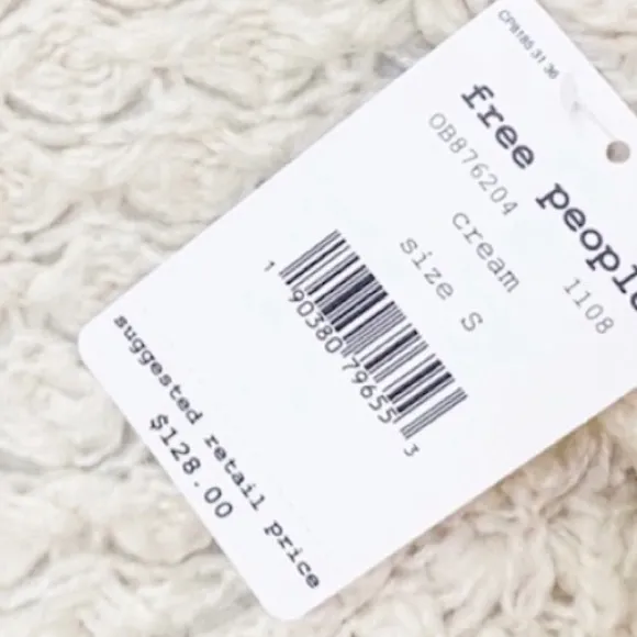 FREE PEOPLE Crashing Waves Pullover Cream Colored Sweater Size Small - NWT