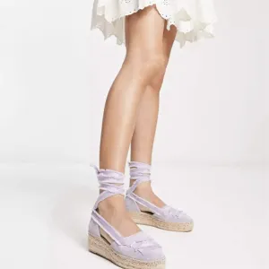 Free People Destino Espadrille Platform Shoes in Lavender Purple Size 39
