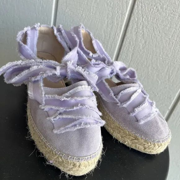 Free People Destino Espadrille Platform Shoes in Lavender Purple Size 39