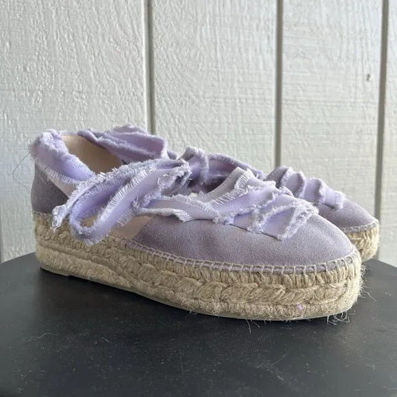 Free People Destino Espadrille Platform Shoes in Lavender Purple Size 39