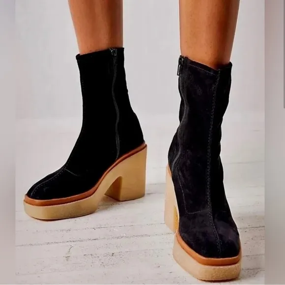 Free People Gigi Ankle Boot Black Size 39.5