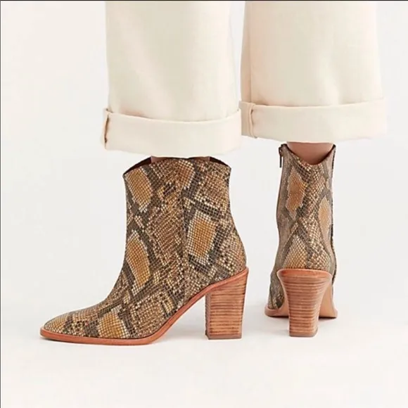 Free People In Tan Barclay Snake Print Ank…