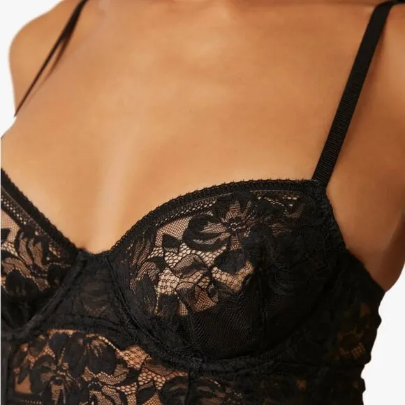 Free People Intimately Sorento Demi Longline Bra in Black