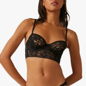 Free People Intimately Sorento Demi Longline Bra in Black