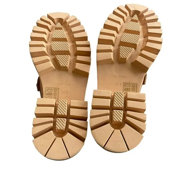 Free People Lyra Lug Loafer Chunky Shoes Cantaloupe Sz 38.5 8.5 NEW