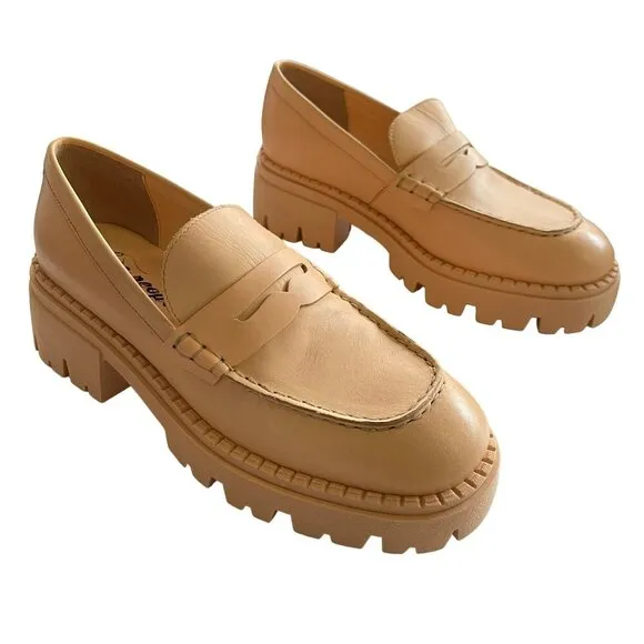 Free People Lyra Lug Loafer Chunky Shoes Cantaloupe Sz 38.5 8.5 NEW