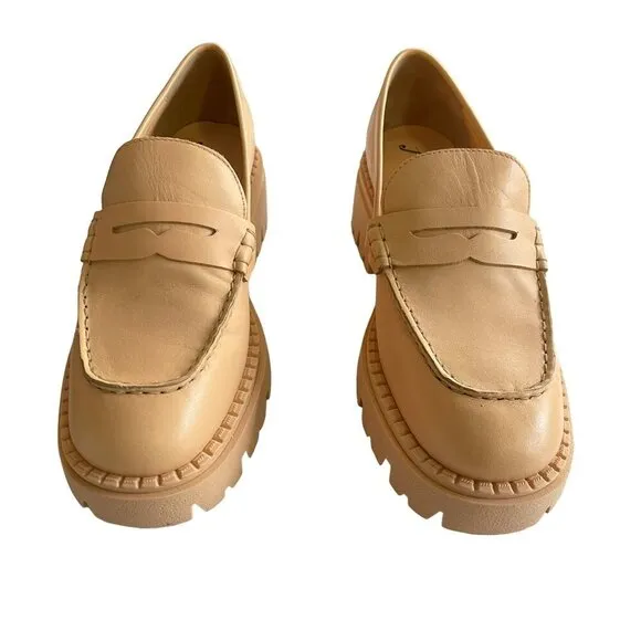 Free People Lyra Lug Loafer Chunky Shoes Cantaloupe Sz 38.5 8.5 NEW