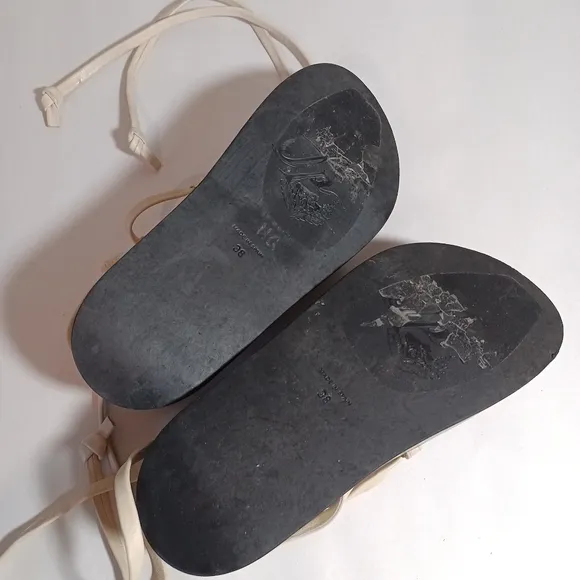 Free People Midnight Mood Gel Flatform Sandals Size 38 Ivory