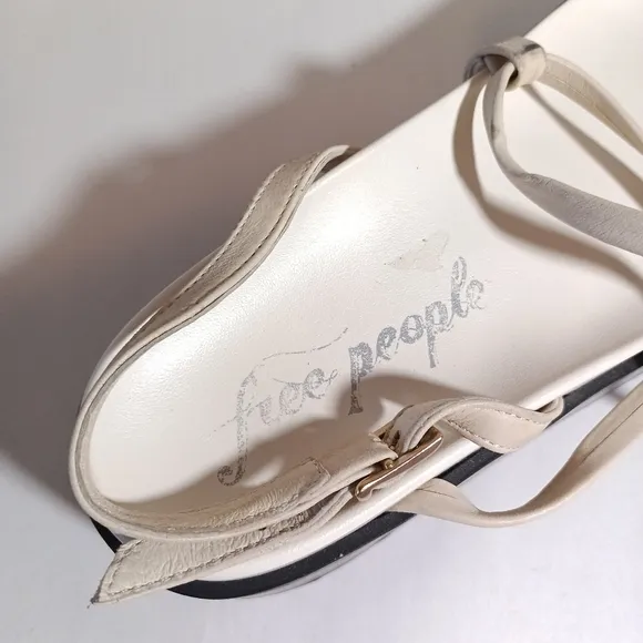 Free People Midnight Mood Gel Flatform Sandals Size 38 Ivory