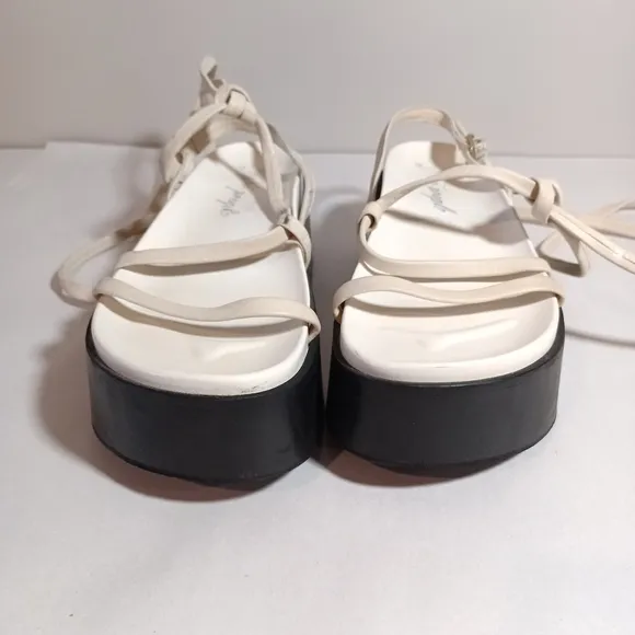 Free People Midnight Mood Gel Flatform Sandals Size 38 Ivory