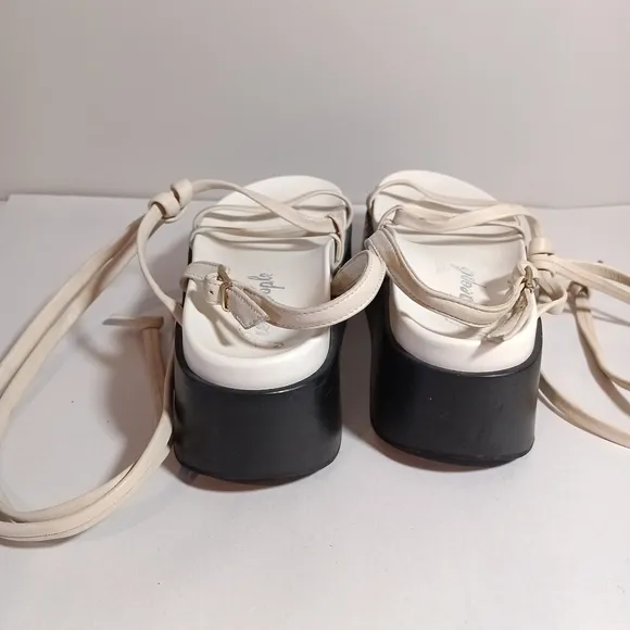 Free People Midnight Mood Gel Flatform Sandals Size 38 Ivory