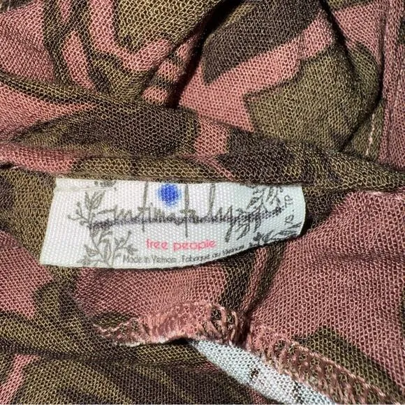 Free People NWT Bring it Back Floral Printed Mini Dress Mauve Combo Size XS