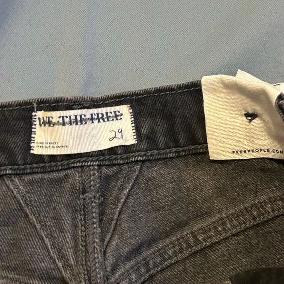Free People Olsen Cuffed Crop Barrel Jeans Black We The Free size 29