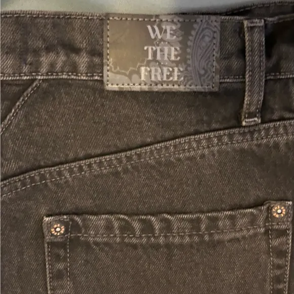 Free People Olsen Cuffed Crop Barrel Jeans We The Free Taper Barrel Black 31