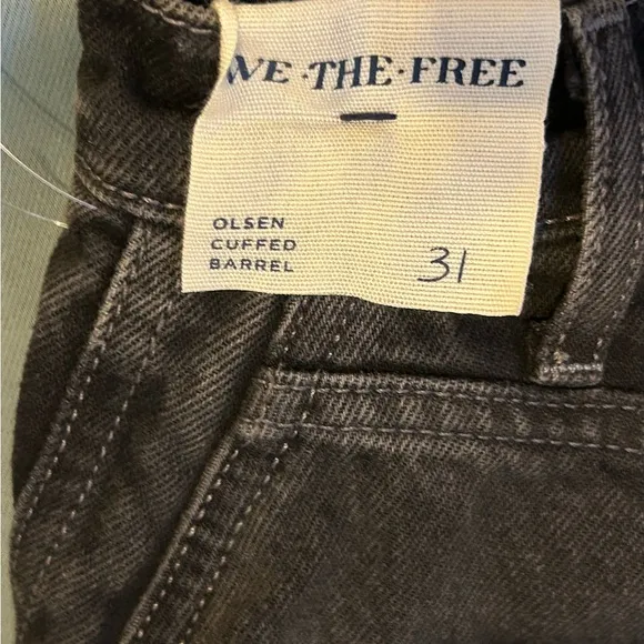 Free People Olsen Cuffed Crop Barrel Jeans We The Free Taper Barrel Black 31