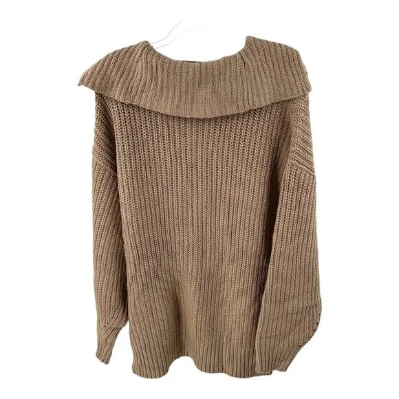 Free People Swim Deep Chunky Knit Oversized Cardigan Slouchy Sz S NEW