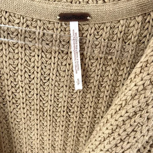 Free People Swim Deep Chunky Knit Oversized Cardigan Slouchy Sz S NEW