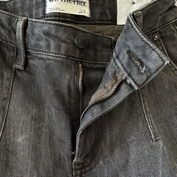 Free People We The Free Vector Moto Flare Jeans Distressed Black Size‎ 25 NWT