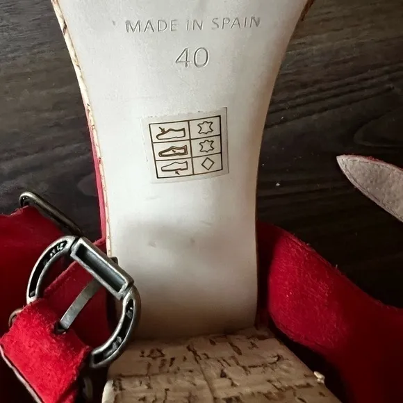 Free People Womens Cork Platform Sandals Shoes Red