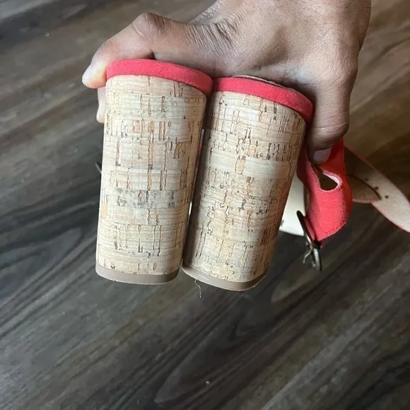 Free People Womens Cork Platform Sandals Shoes Red