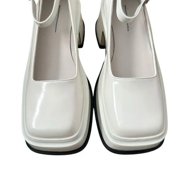 Free People X Jeffrey Campbell Empath White Patent Leather Mary Jane Shoes 8