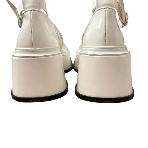 Free People X Jeffrey Campbell Empath White Patent Leather Mary Jane Shoes 8