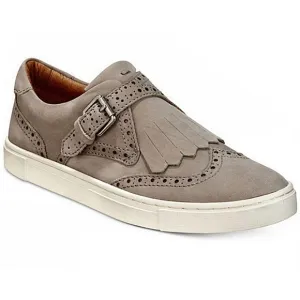 Frye &quot;Gemma Kiltie&quot; Gray Suede Wingtip Fringe Slip On Sneaker | Women's Size 7