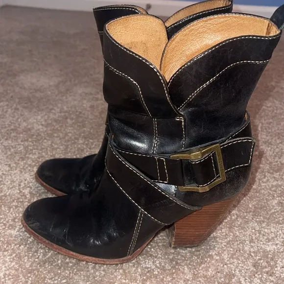 Frye Andrea mid western ankle boots Size 7 Black