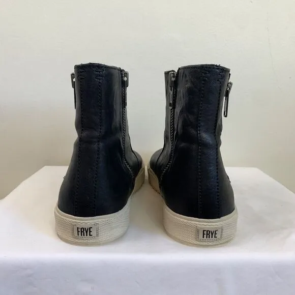 Frye Gia Lug Shearling Double Zip Leather Boots Women’s Shoes Black 11