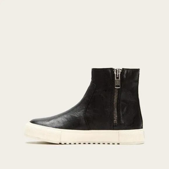 Frye Gia Lug Shearling Double Zip Leather Boots Women’s Shoes Black 11