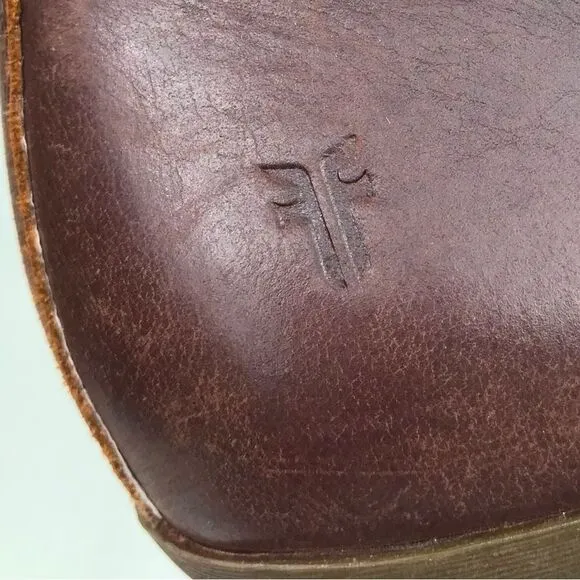 Frye JUDITH Brown Leather Double Zip Heeled Ankle Boots in Wheat