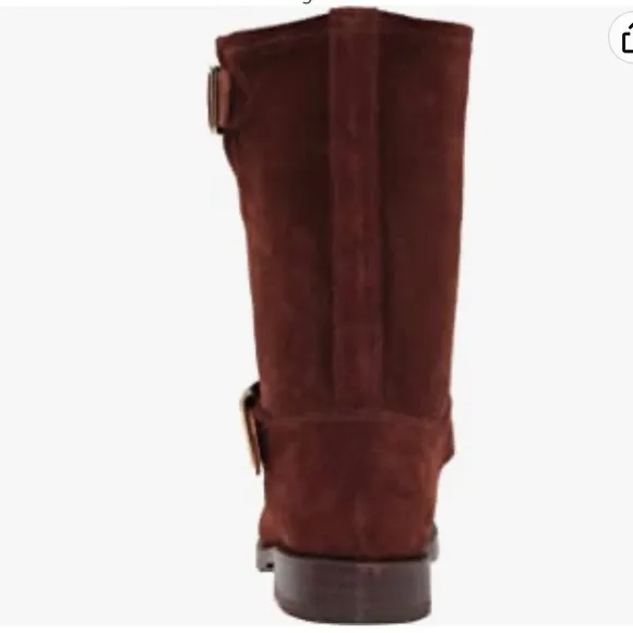 FRYE Natalie Mid Engineer Brown Suede Moto boots new