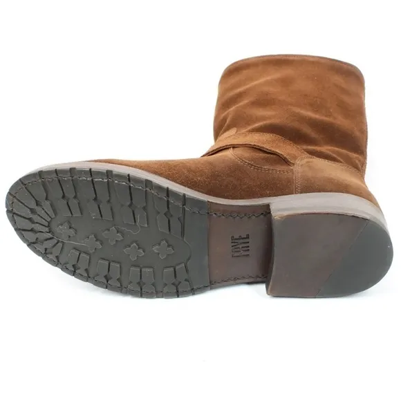 FRYE Natalie Mid Engineer Brown Suede Moto boots new