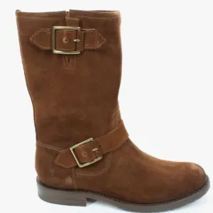 FRYE Natalie Mid Engineer Brown Suede Moto boots new