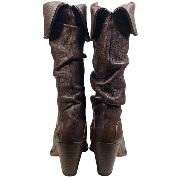 Frye Women's Dorado Brown Leather Riding Boot Size US 9