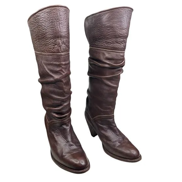 Frye Women's Dorado Brown Leather Riding Boot Size US 9