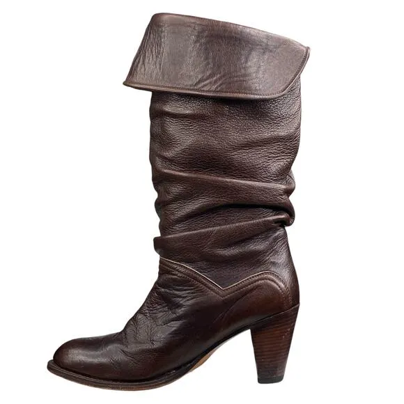 Frye Women's Dorado Brown Leather Riding Boot Size US 9