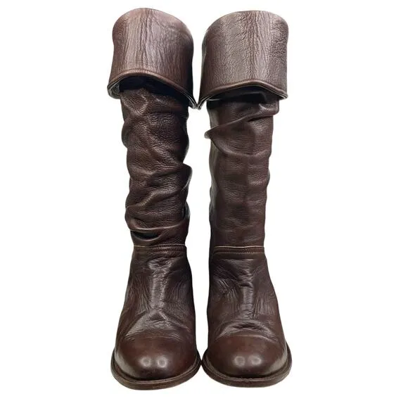 Frye Women's Dorado Brown Leather Riding Boot Size US 9