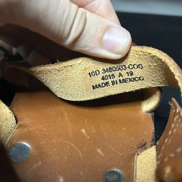 Frye Brown Leather Cape Cross Strap Sandal Shoes Mens Size 10 D