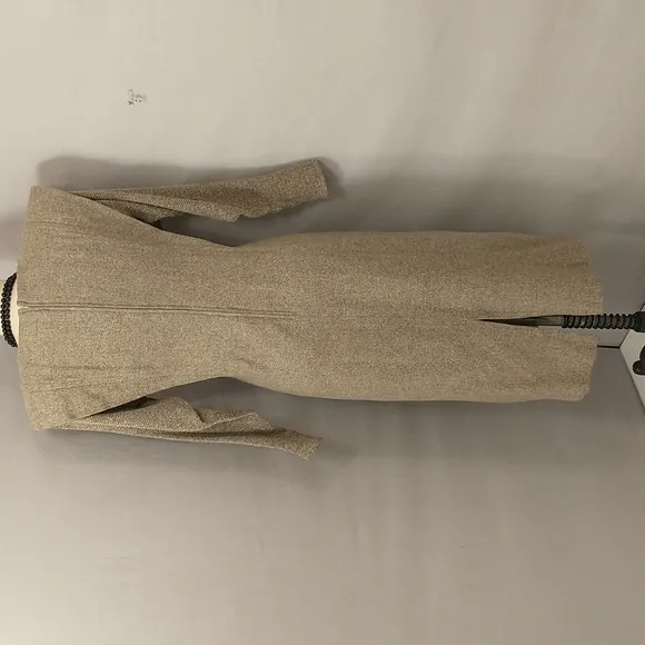 Futuristic Vintage 80's Dress Wide Shoulders Natural Weave Designer Look Mod MCM
