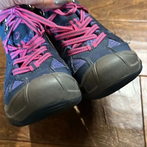 G-Merrell, 3, Capra Purple and Pink Mid waterproof boots, size 12.5