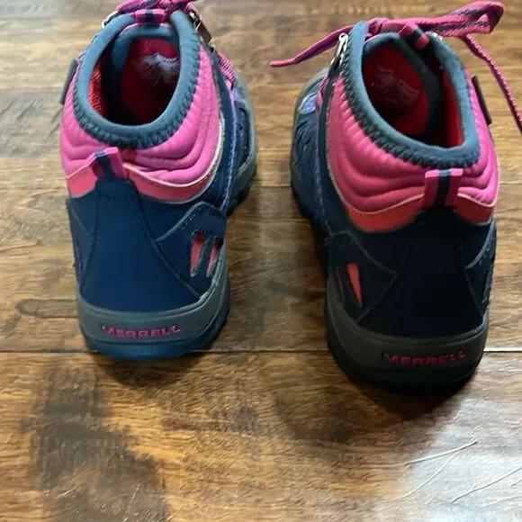 G-Merrell, 3, Capra Purple and Pink Mid waterproof boots, size 12.5