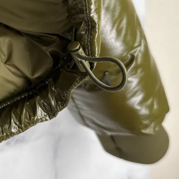 GAP Upcycled Cropped Midweight Puffer Jacket Ripe Olive Green Streetwear Plus XL